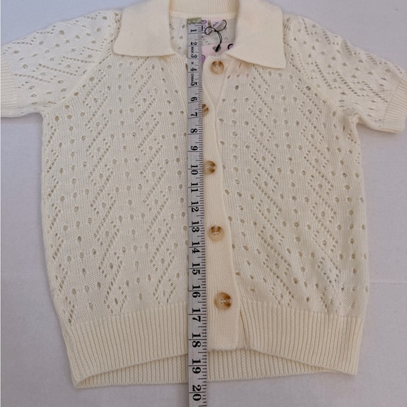 Love By Design Kids Ivory Knit Button-Up Shirt - Picture 4 of 5